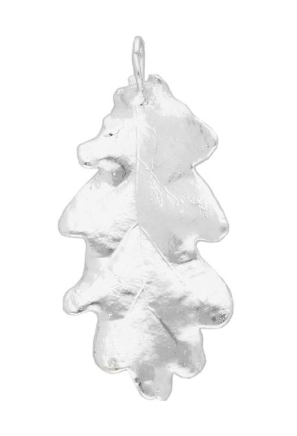 Broche de hoja natural de roble bañada en plata 270_BROBLE-P-6-6