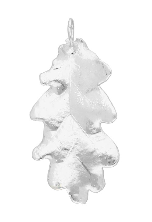 Broche de hoja natural de roble bañada en plata 270_BROBLE-P-6-6