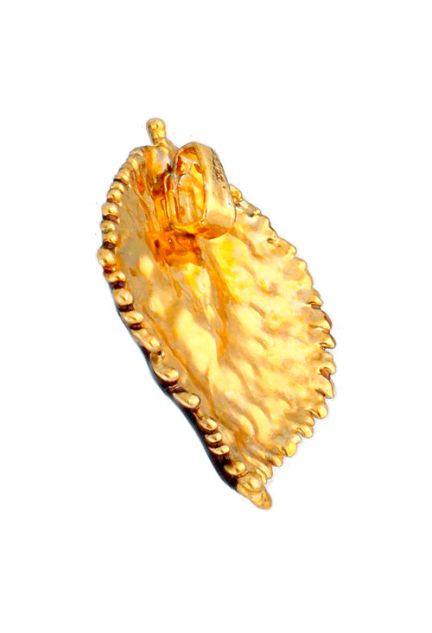 Colgante hoja natural de rosal bañada en oro esmalte marrón 270_ROSA-A-3-3-EM trasera