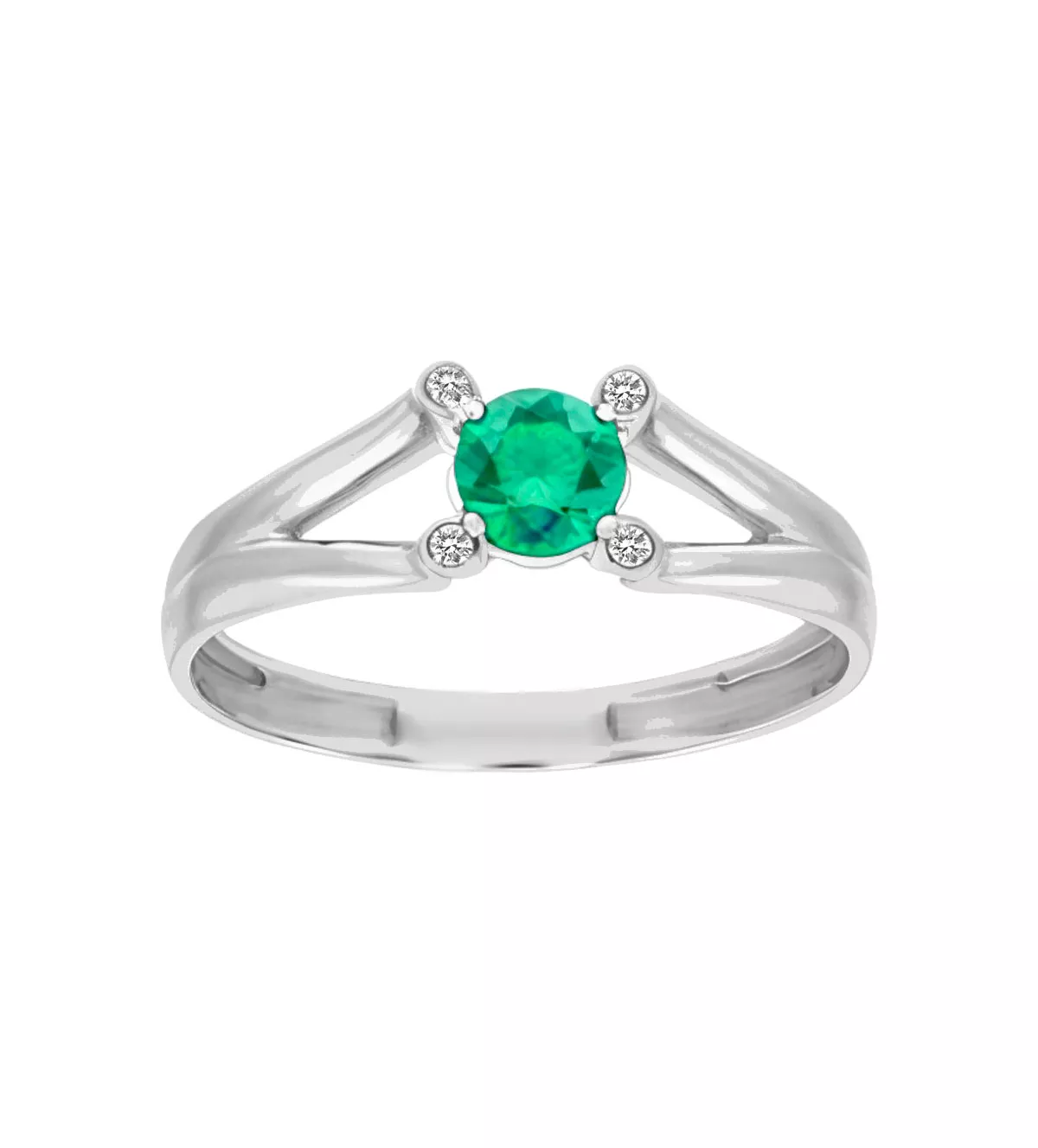 anillo de oro blanco nova verde