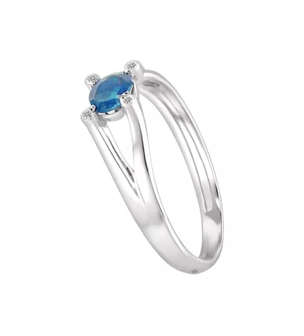 nova azul sortija de oro blanco con zafiro toma de costado