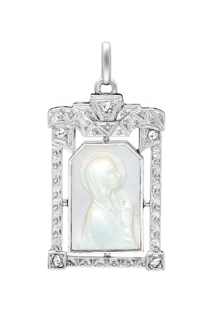 medalla oro blanco diamantes y nacar joya exclusiva fotografia principal para parrilla web el rubi joyeros