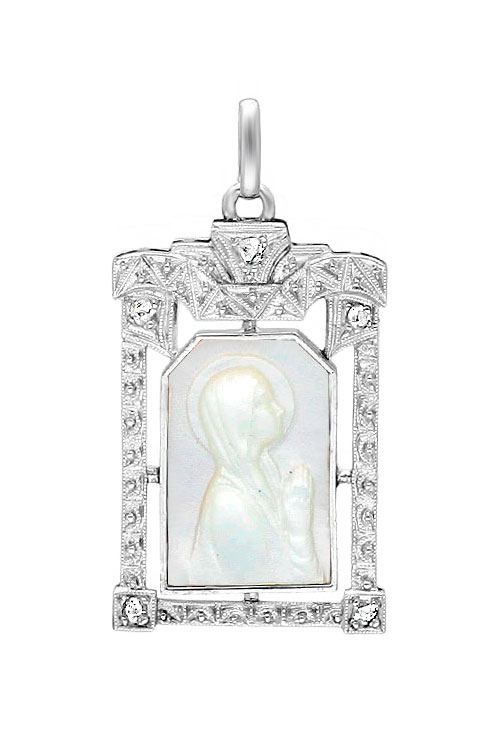 medalla oro blanco diamantes y nacar joya exclusiva fotografia principal para parrilla web el rubi joyeros