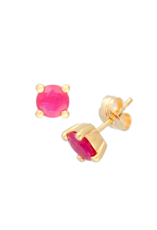 oro amarillo y rubies pendientes sistema presion foto para tienda online el rubi joyeros toma lateral