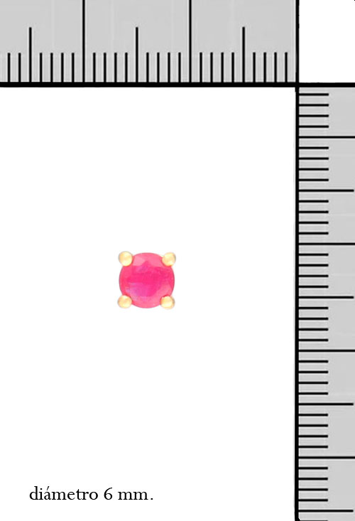 oro amarillo y rubies pendientes sistema presion foto para tienda online el rubi joyeros toma modelo con medidas