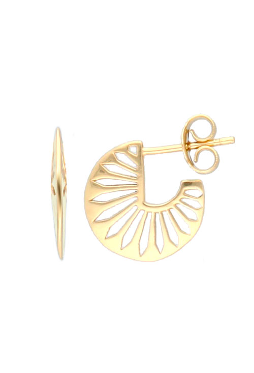 Pendientes plata chapada criollas forma caracola 266_018855-2-1