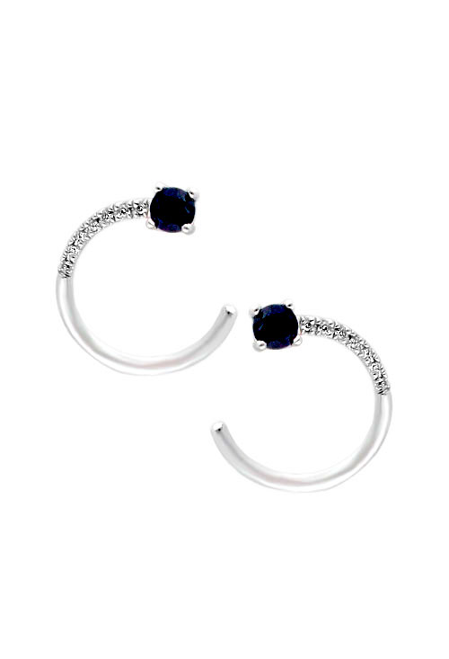 Pendientes oro blanco con diamantes y zafiro 289_60317370PFR