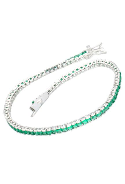 Pulsera con piedras verdes tipo Riviere 291_P31940-V