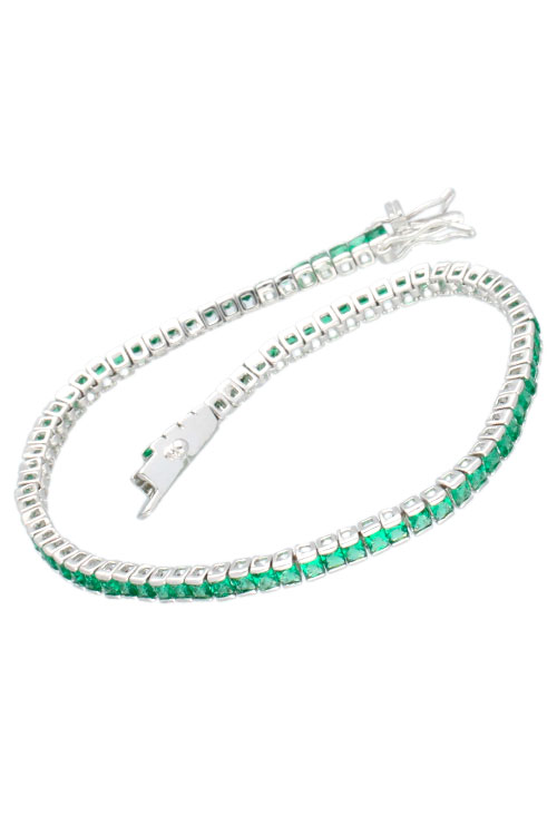 Pulsera con piedras verdes tipo Riviere 291_P31940-V