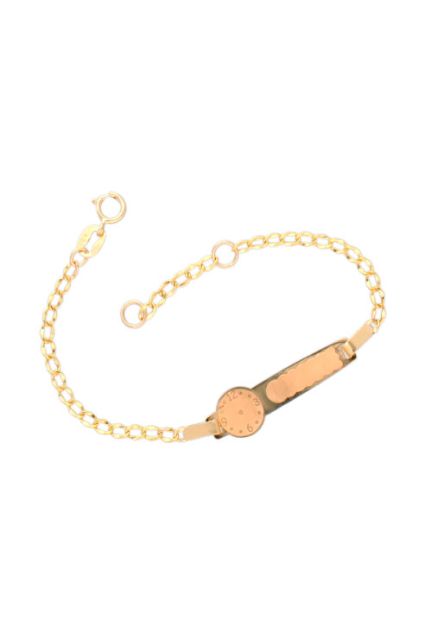 Pulsera de oro 9 Ktes con chapa para bebé 296_9K6019-2