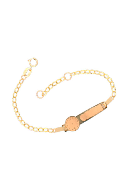 Pulsera de oro 9 Ktes con chapa para bebé 296_9K6019-2