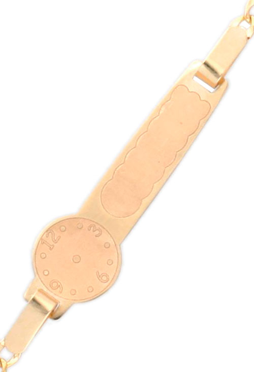 Pulsera de oro 9 Ktes con chapa para bebé 296_9K6019-2