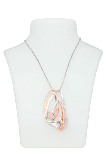 Gargantilla de plata colgante con madreperla 313_60864 en busto