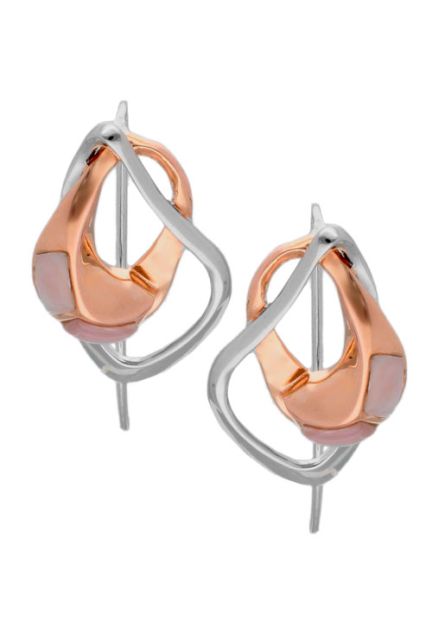 Pendientes en plata bicolor con madreperla 313_60865