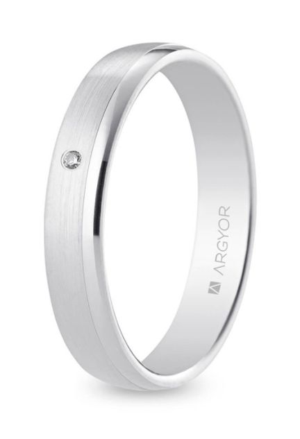 Alianza oro blanco con diamante 4 mm. 5B40545D