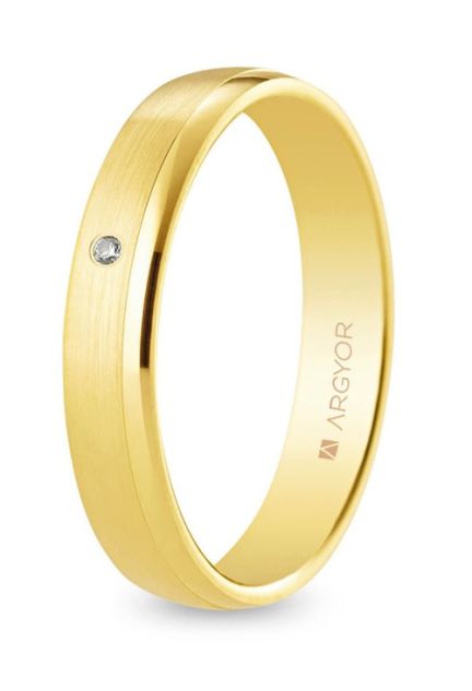Alianza oro con diamante 4 mm. 5140545D