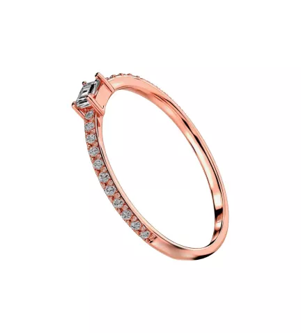 anillo de oro tema rosa vista frontal oro 18k y circones vista lateral