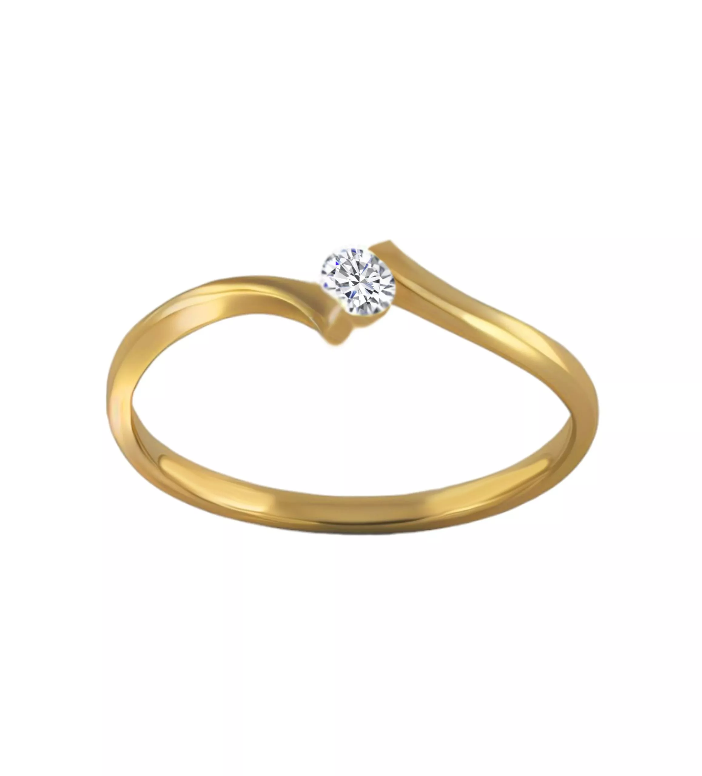 anillo de compromiso oro amarillo 18 ktes con diamante talla brillante