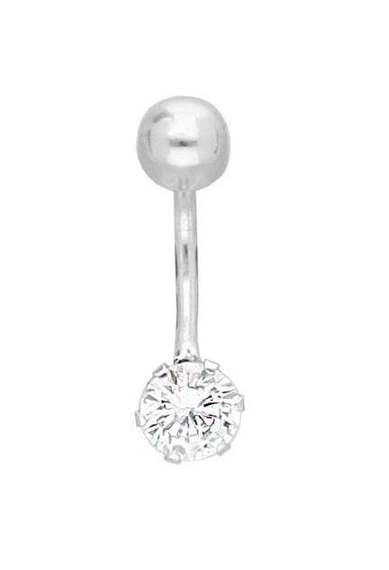 Piercing oro 9 ktes y circonita para ombligo 019_9K4-3446-B unidad frontal