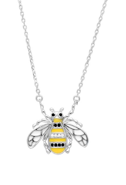 Gargantilla en plata abeja esmalte con circonitas 295_PVOL75450