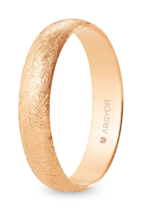 Alianza boda oro rosa 18K 4.5 mm, efecto hielo R45CH00