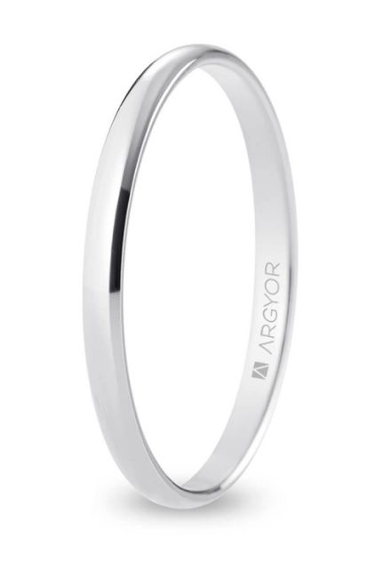 Alianza de boda clásica de oro blanco 18 ktes Argyor de 2.5 mm B20CP00