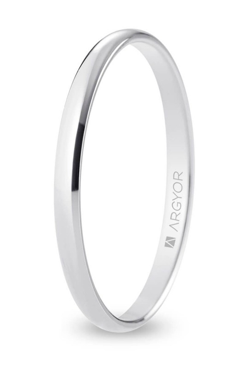 Alianza de boda clásica de oro blanco 9 ktes Argyor de 2.00 mm 9KB20CP00