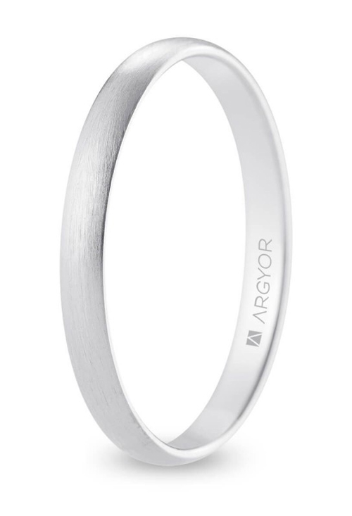 Alianza de boda clásica de oro blanco 18 ktes Argyor de 2.5 mm B25CS00