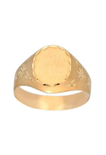 Anillo de oro 9 kilates tipo sello para hombre 296_9KST025