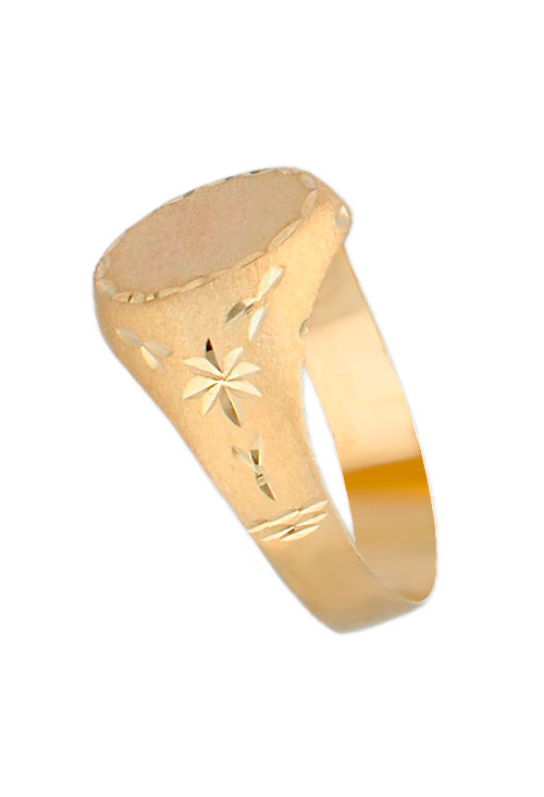 Anillo de oro 9 kilates tipo sello para hombre 296_9KST027 brazo