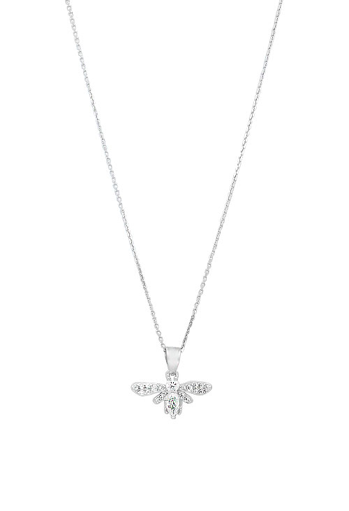 Gargantilla en plata de ley motivo abeja con circonitas 295_PBER34889