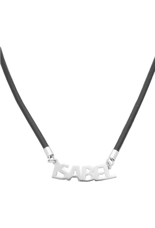 gargantilla plata y cuero nombre isabel precio outlet de joyeria foto principal para web el rubi joyeros