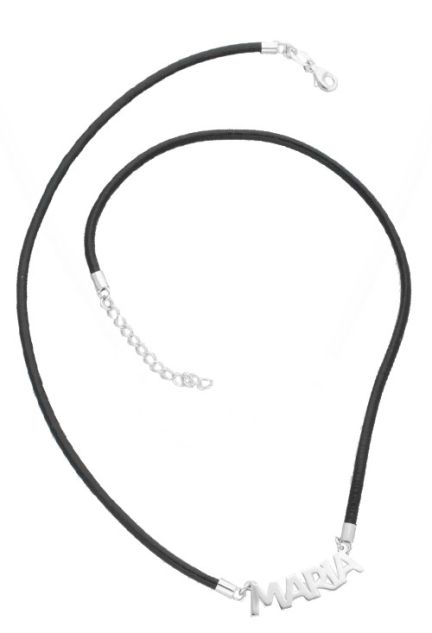 gargantilla plata y cuero nombre maria foto gargantilla completa nombre para web joyeria el rubi joyeros