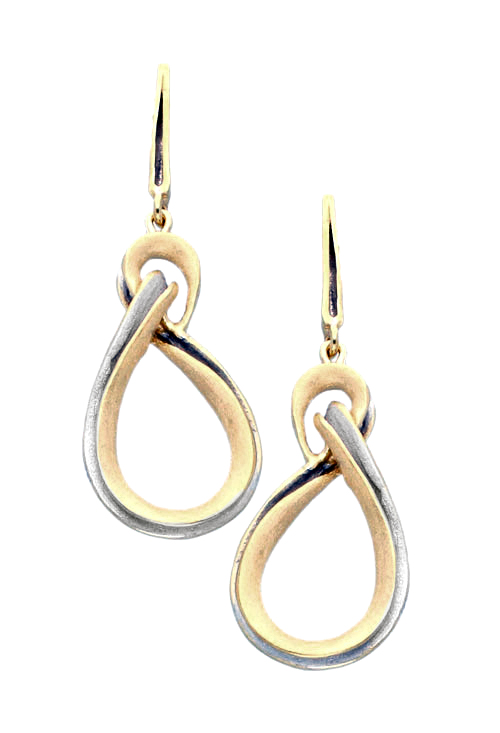 pendientes plata bicolor diseño jprge revilla vista frontal