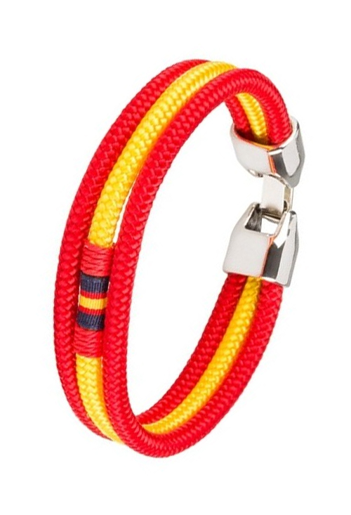 Pulsera bandera de España triple aro en cordón Náutico PHF-116-1C-1LL