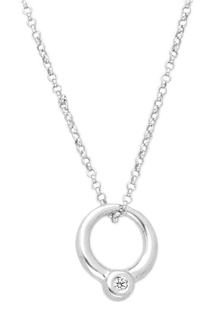 gargantilla plata y diamante colgante cerceaux de la colección Lumière marca mont petit diamand foto frontal