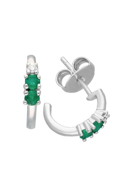 pendiente plata esmeraldas y diamante fotografia principal