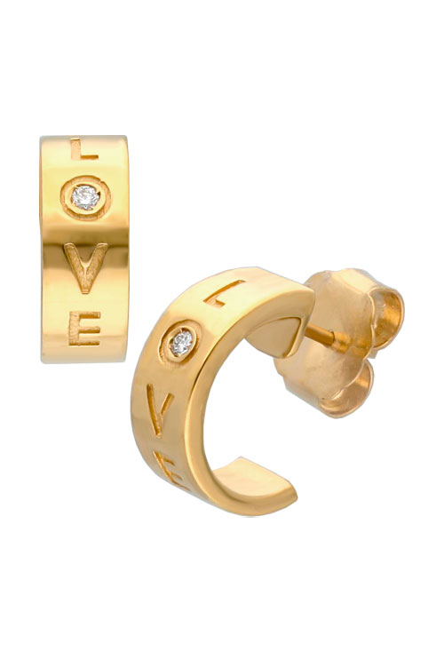 pendientes LOVE plata y diamante marcamont petit diamand vista principal