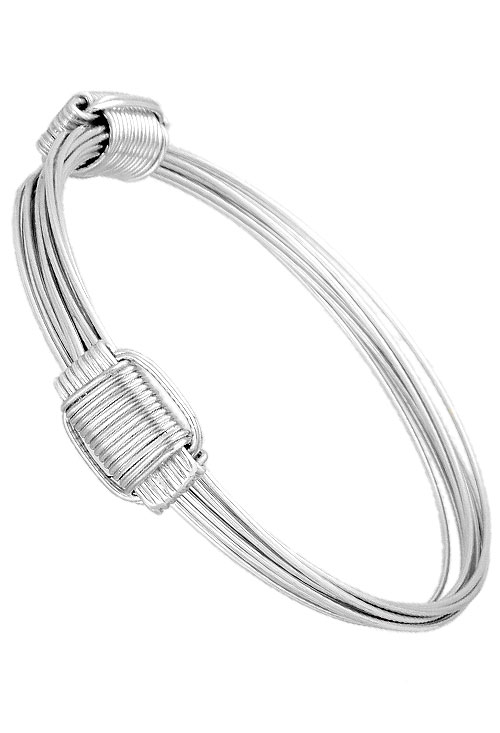Pulsera de plata rígida nudo corredizo 037_pulespana 2