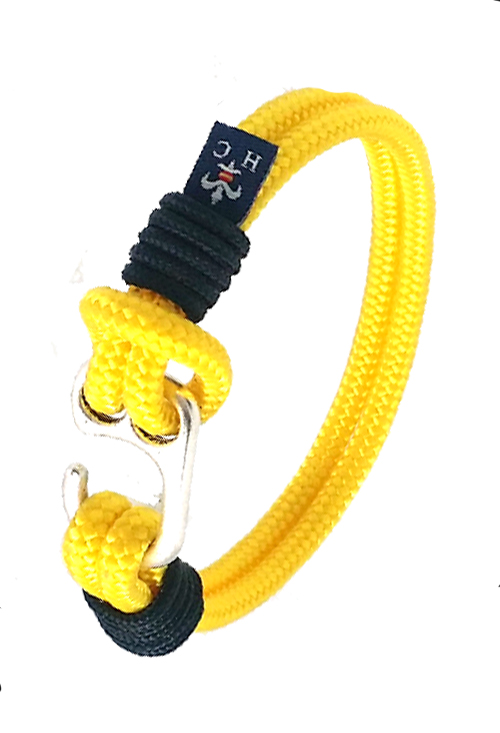 Pulsera en codón náutico amarillo detalles en azul marino PHF-127-1D-2AA