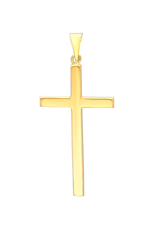 Cruz de oro 18 kilates plana unisex 289_6419110CR