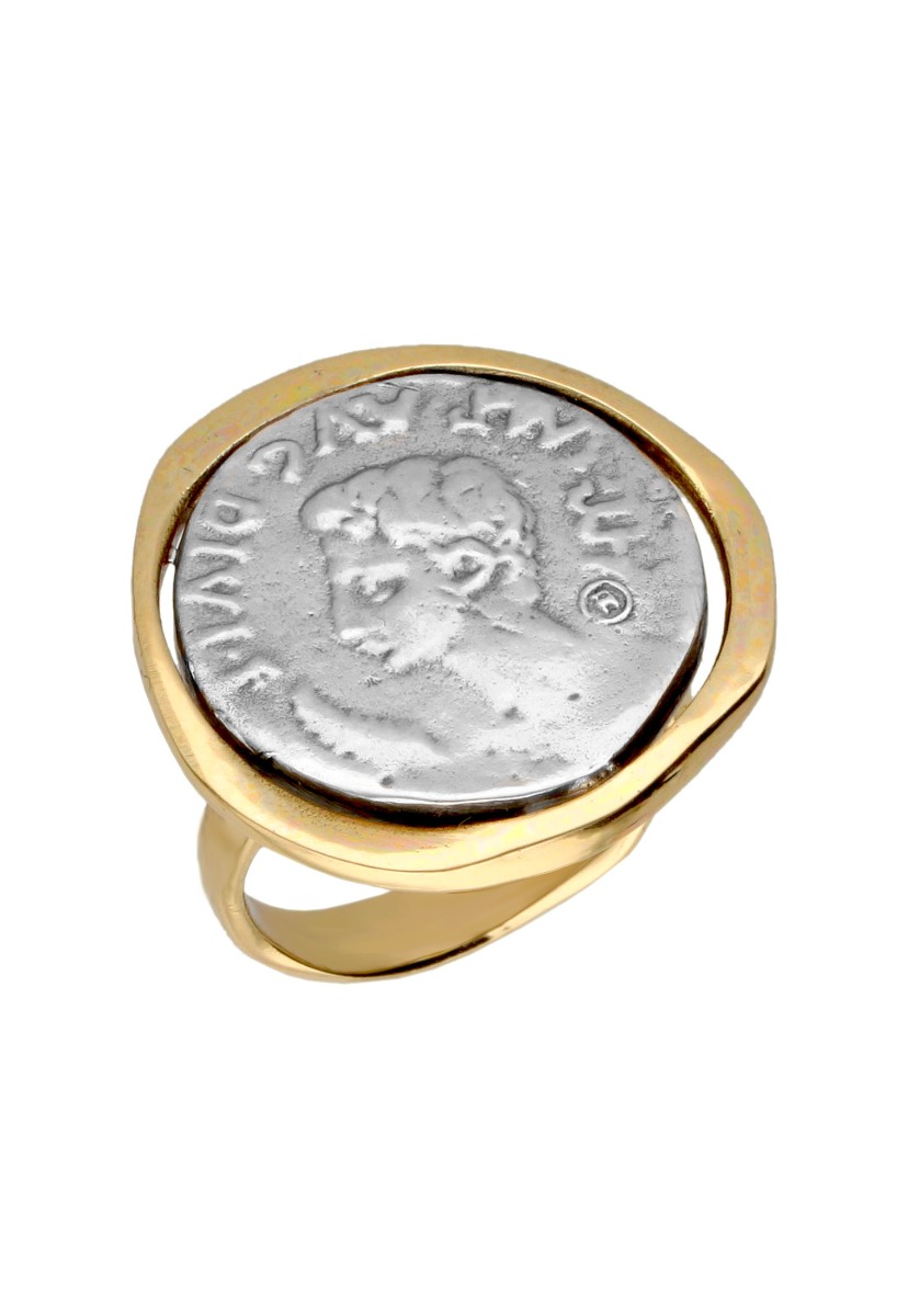 anillo plata moneda antigua foto principal