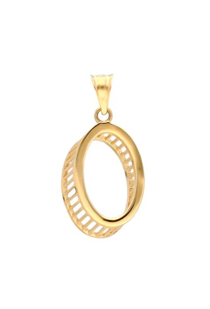 colgante oro amarillo 18 kilates corazón corpóreo enrejado 3D foto para parrilla web el rubi joyeros