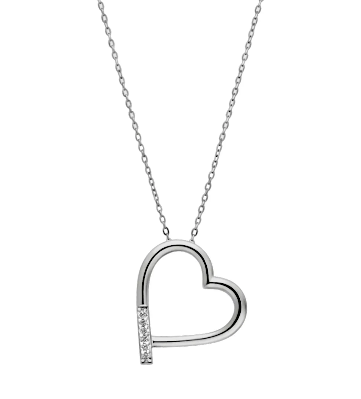 gargantilla de oro blanco 18k motivo corazon con brillantes 314_B4146-0015