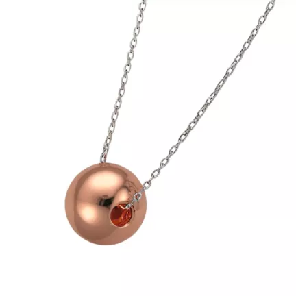 gargantilla de oro bicolor ESFERA foto detalle lateral