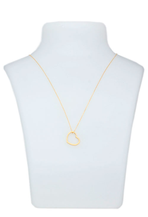 gargantilla de oro 18k motivo corazon fotografia en expositor para web el rubi joyeros