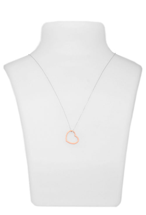 gargantilla de oro rosay blanco motivo corazon fotografia expositor para web el rubi joyeros