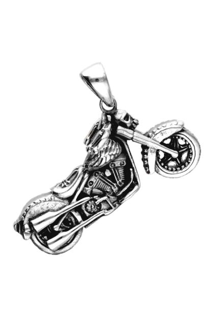 colgante de plata ley maciza motocicleta del infierno toma lateral derecha