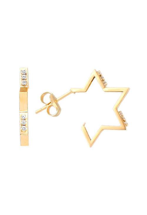 pendientes oro amarillo 18k forma estrella modelo novedoso que llama la atencion foto principal para parrilla web