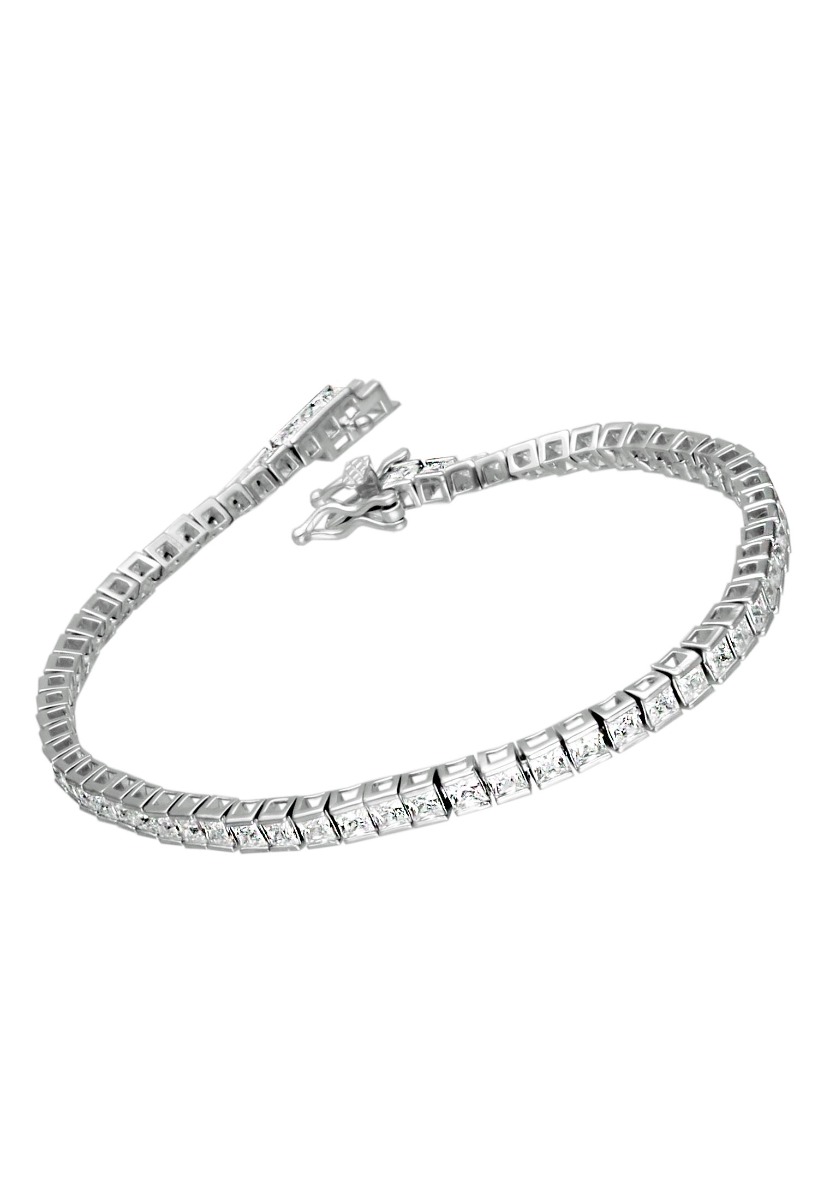 pulsera plata tipo riviere con circonitas talla carre foto para parrilla web toma frontal